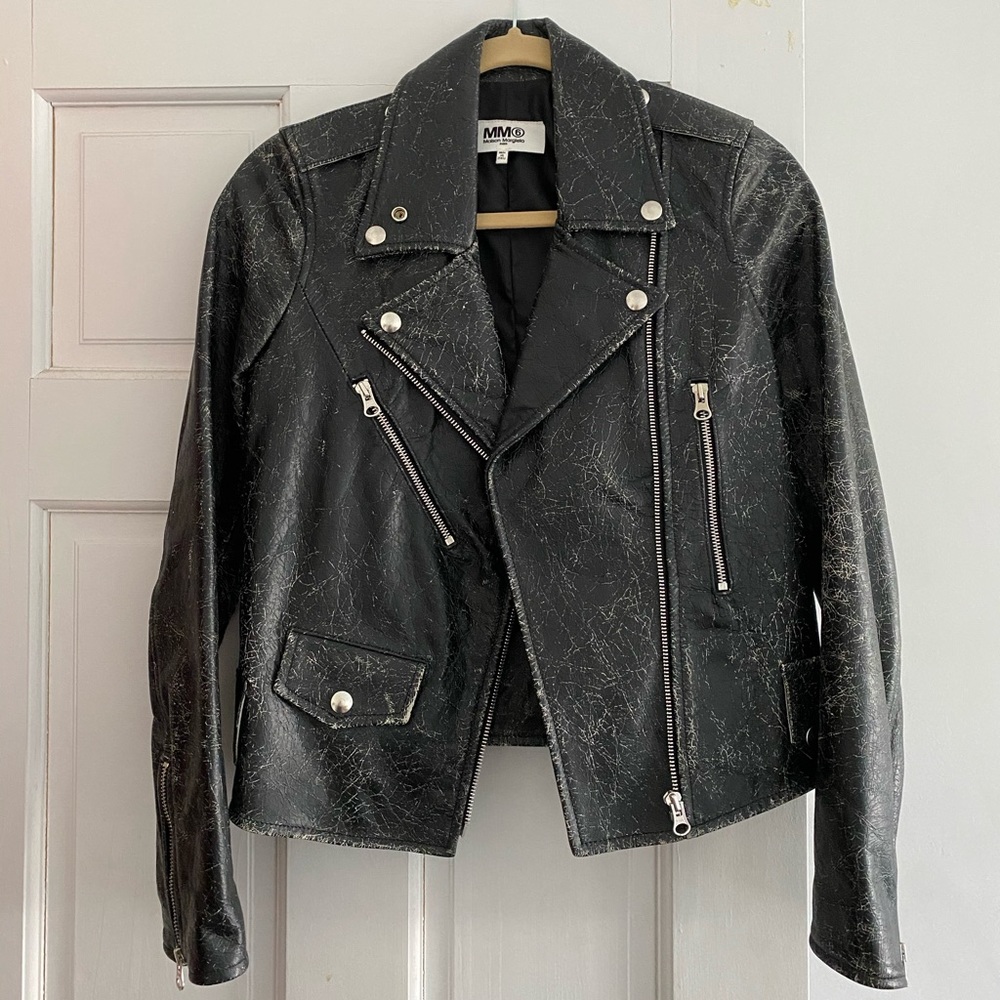Margiela MM6 leather motorcycle jacket